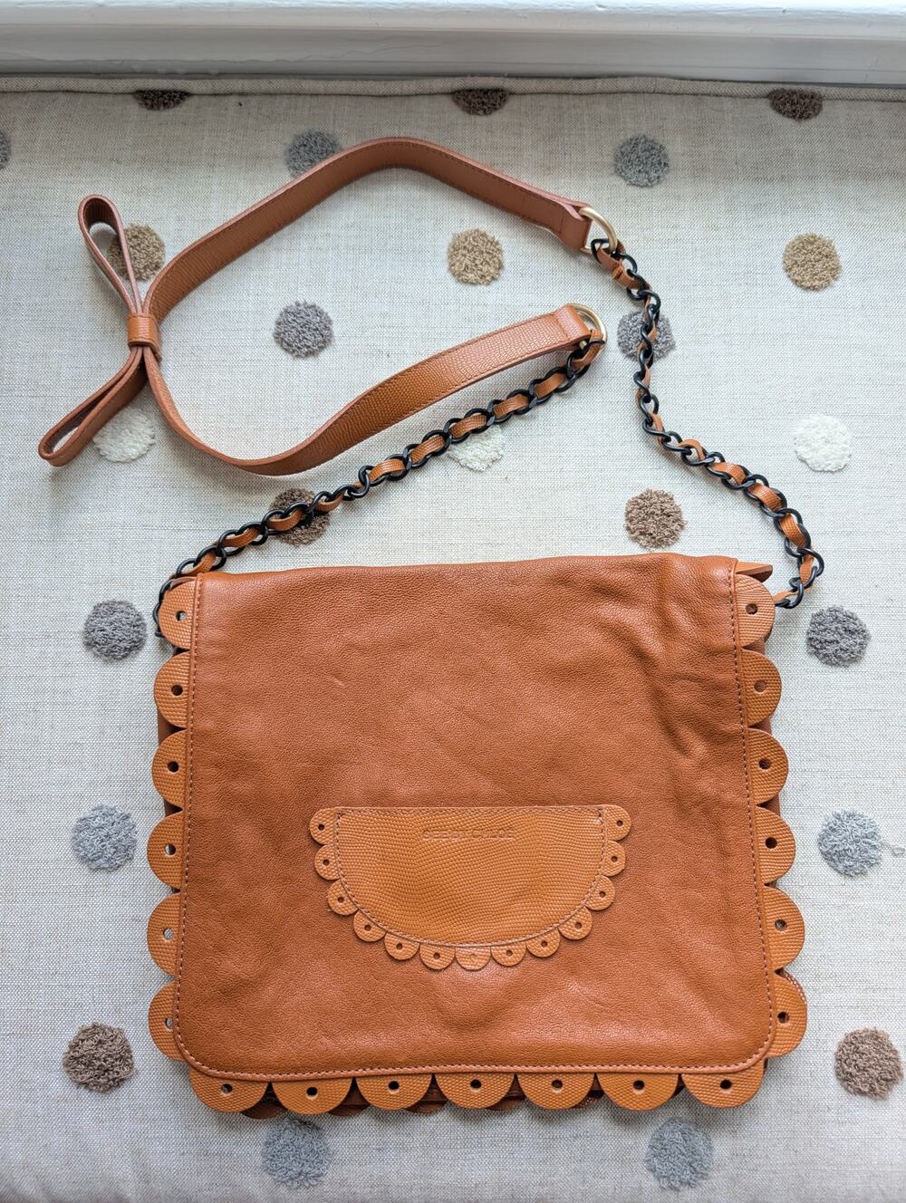 See by Chloé Poya Camel Scalloped Crossbody Bag
